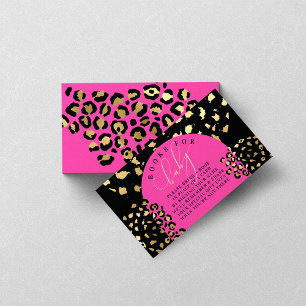 Leopard Print Baby Shower Books for Baby Enclosure Card