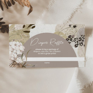 Leopard Print Baby Shower Diaper Raffle Enclosure Card