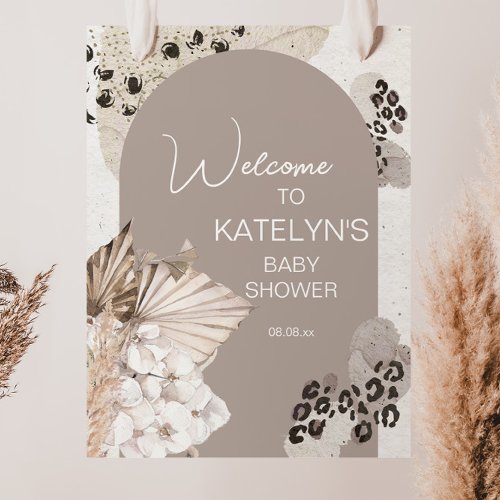 Leopard Print Baby Shower or Bridal Shower Sign