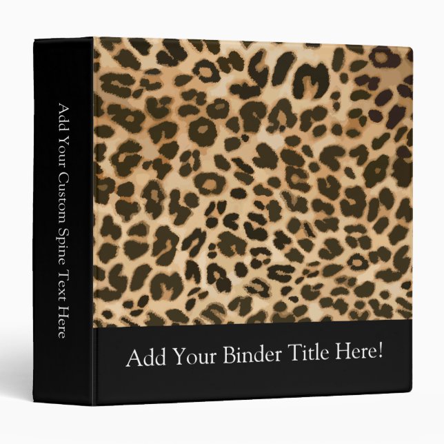 Leopard Print Background 3 Ring Binder (Front/Spine)