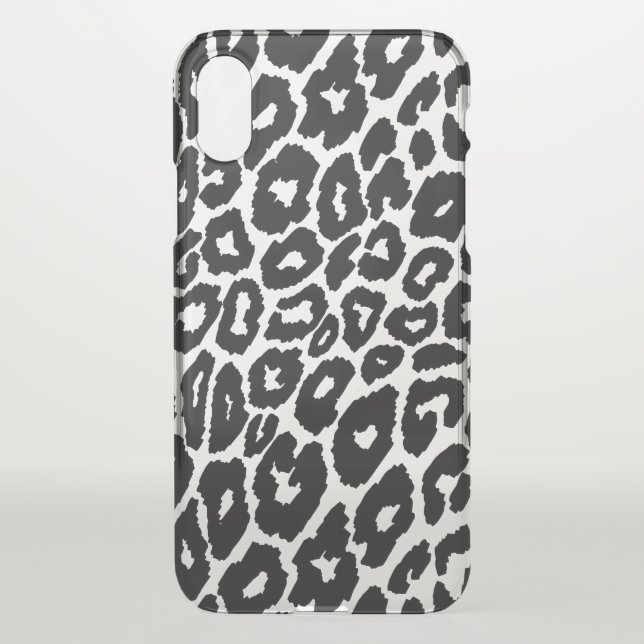 Leopard Print Background Changer Clear Uncommon iPhone Case (Back)