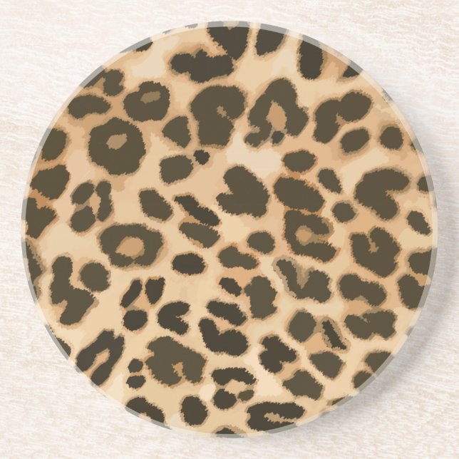 Leopard Print Background Coaster (Front)