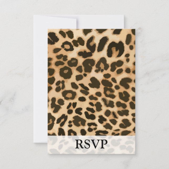 Leopard Print Background RSVP Card (Front)