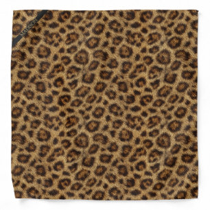 Leopard Print Bandana with Custom Name