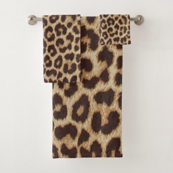 Leopard Print Bath Towel Set by ReligiousStore at Zazzle
