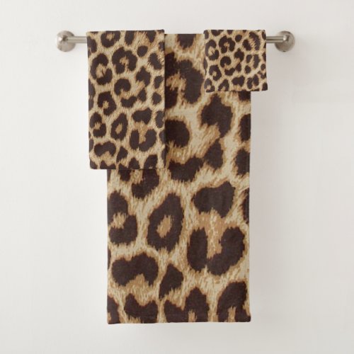 Leopard Print Bath Towel Set