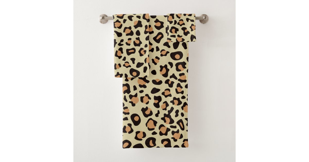 Leopard Print Bath Towel Set 