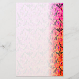 Leopard Print Bats Skulls Pink Orange Stationery