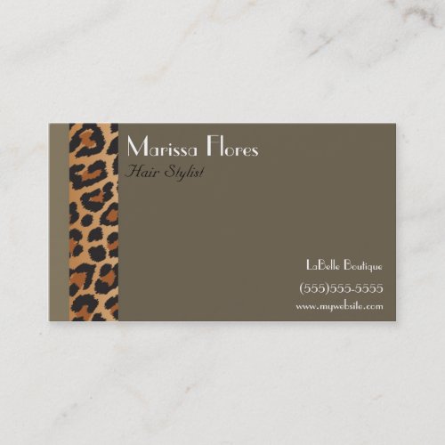 Leopard Print  Beige Khaki Stylish Business Card