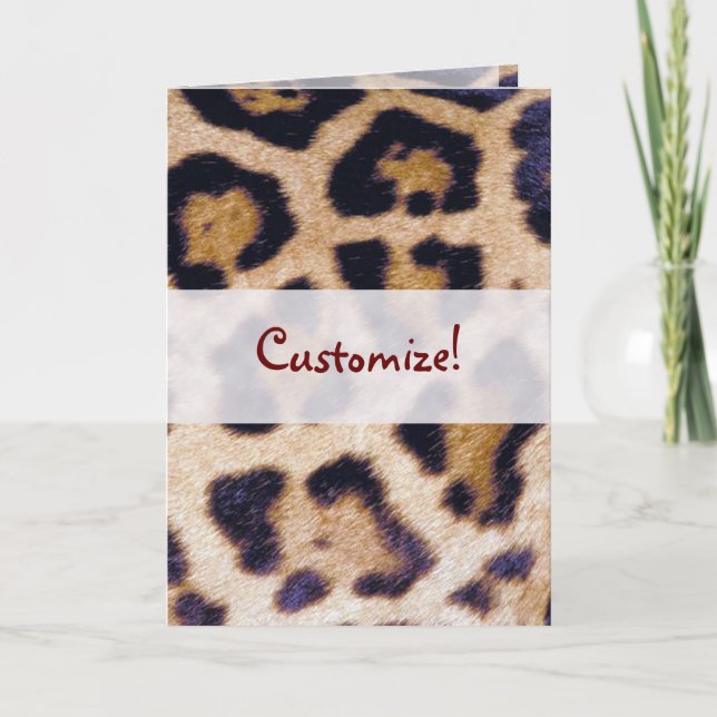 Leopard Print Big Cat Real Fur Pattern Design Card (Front)
