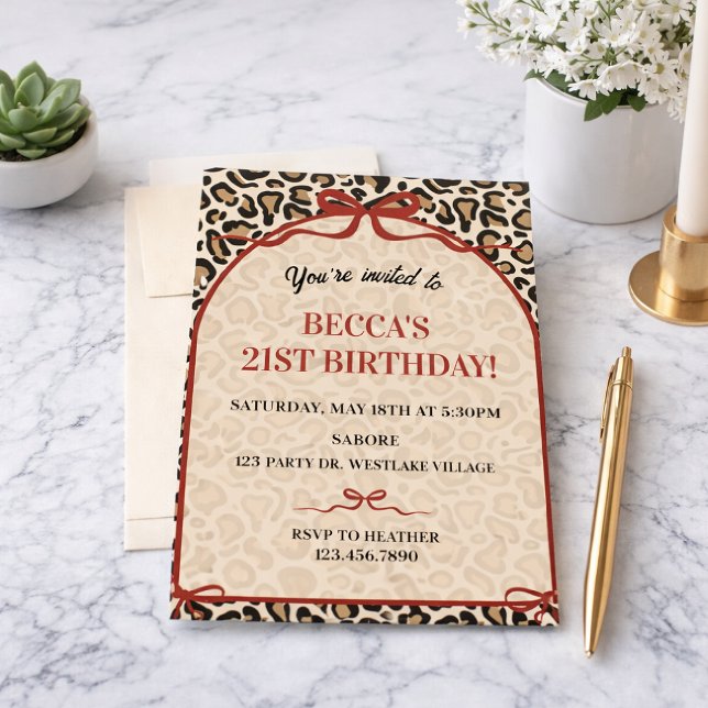 Leopard Print Birthday | Chic Animal Print  Invitation (Creator Uploaded)