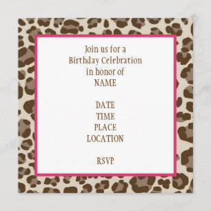Leopard Print Birthday Invitation