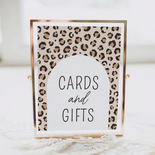 Leopard Print Birthday Party Cards and Gifts Sign