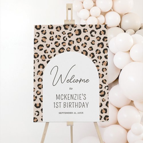 Leopard Print Birthday Party Welcome Sign
