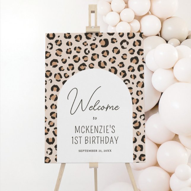 Leopard Print Birthday Party Welcome Sign (Creator Uploaded)