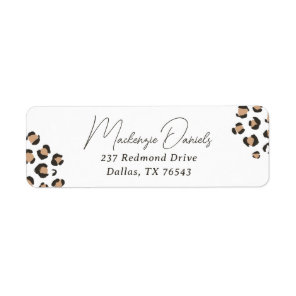 Leopard Print Birthday Return Address Label