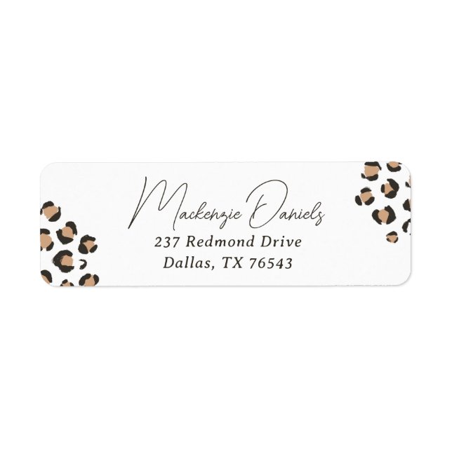 Leopard Print Birthday Return Address Label (Front)