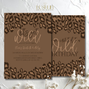Leopard Print Birthday Stylish Animal Print Party Invitation