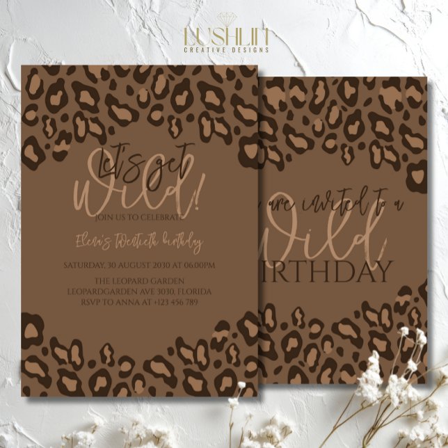 Leopard Print Birthday Stylish Animal Print Party Invitation (Creator Uploaded)