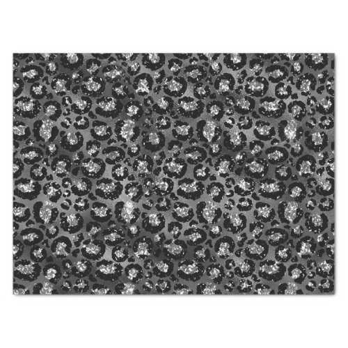 Leopard Print Black and Silver Gray Tissue Paper