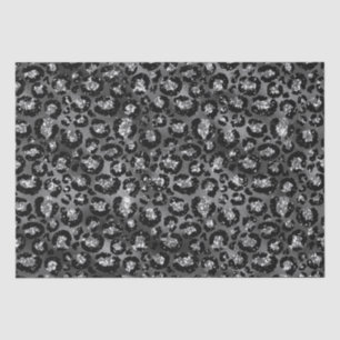 Leopard Print Black and Silver Gray Tissue Paper
