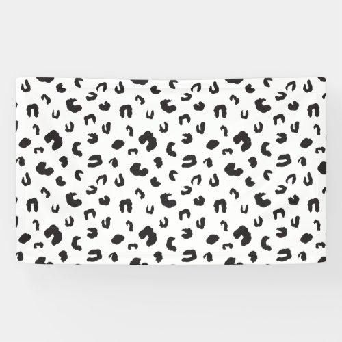 Leopard Print Black and White Banner