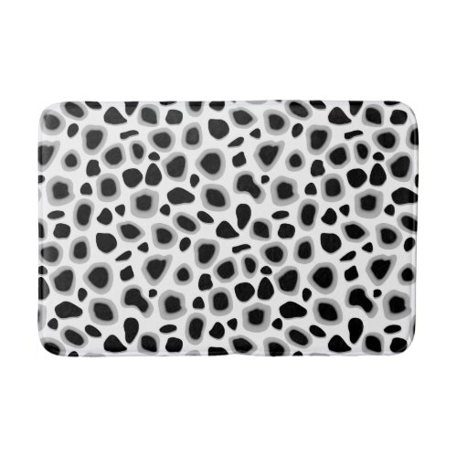 Leopard Print Black and White Bath Mat