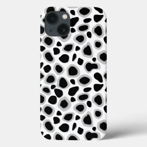 Leopard Print _ Black and White iPhone 13 Case