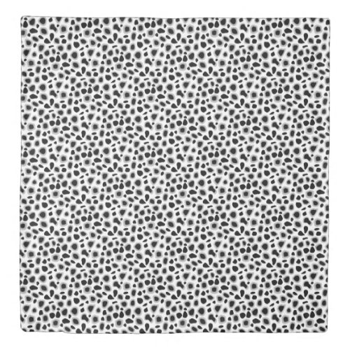 Leopard Print Black and White Duvet Cover