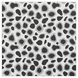 Leopard Print - Black and White Fabric