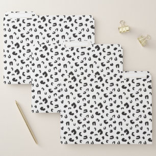Leopard Print Black and White File Folder