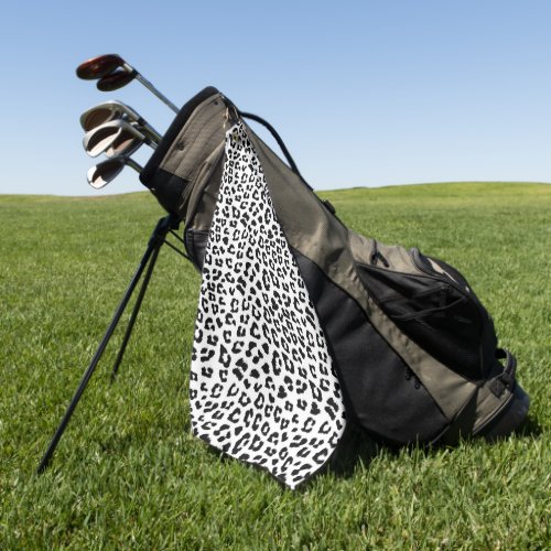 Leopard Print Black and white Golf Towel