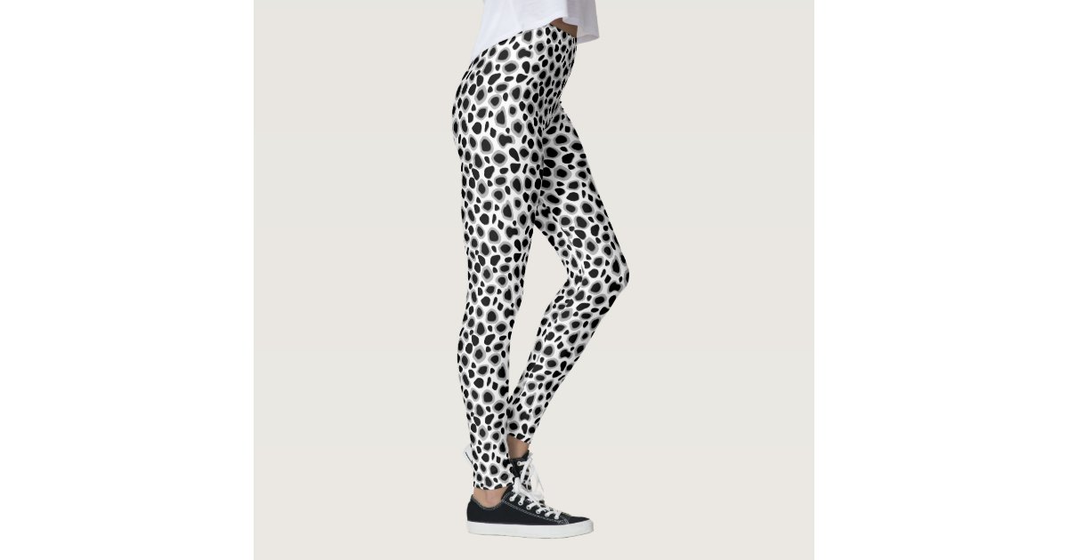 Leopard Print Black and White Leggings Zazzle