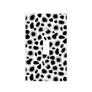 Leopard Print - Black and White Light Switch Cover