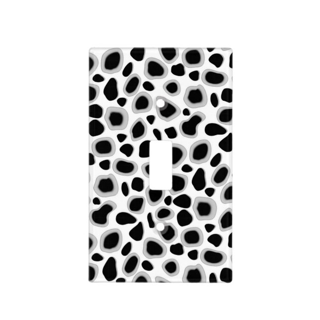 Leopard Print - Black and White Light Switch Cover (Front)
