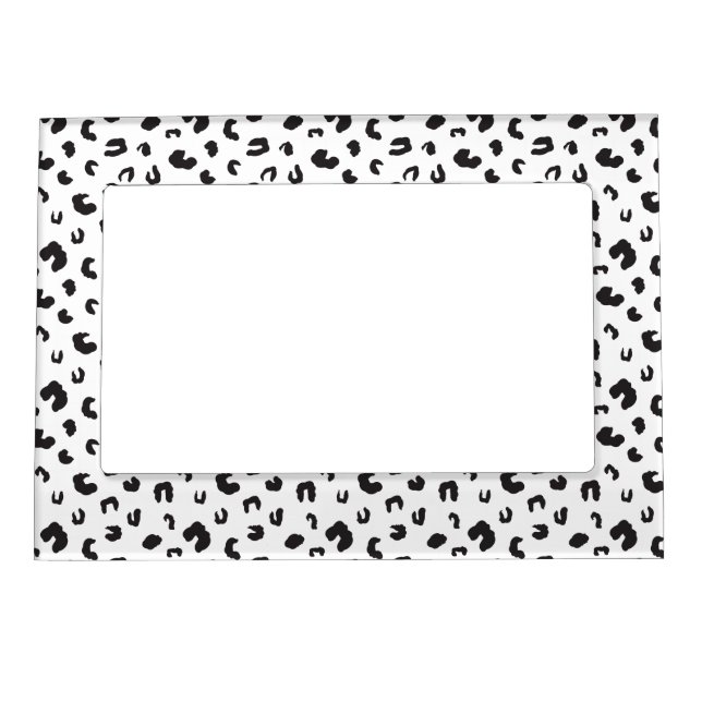 Leopard Print Black and White Magnetic Frame (Front)