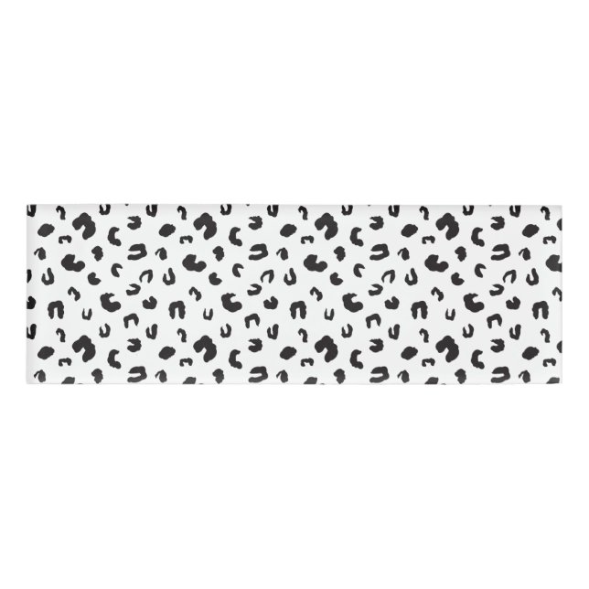 Leopard Print Black and White Name Tag (Front)