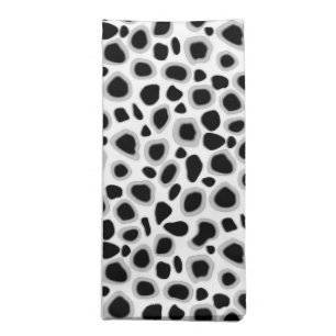 Leopard Print - Black and White Napkin