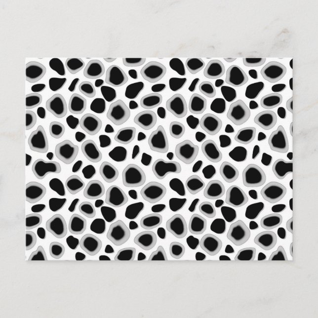 Leopard Print - Black and White Postcard (Front)