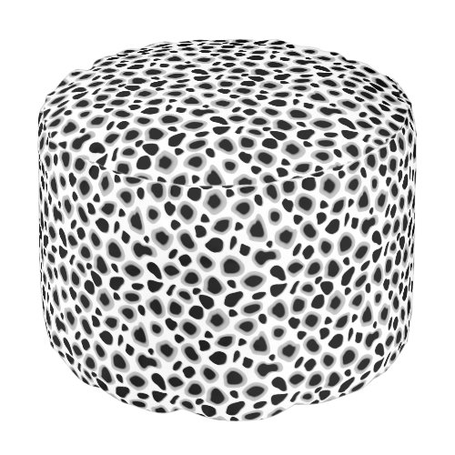 Leopard Print _ Black and White Pouf