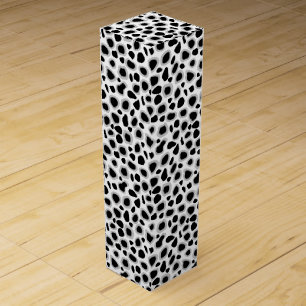 Leopard Print - Black and White Wine Gift Box