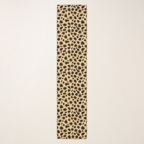 Leopard Print _ Black Brown and Camel Tan Scarf