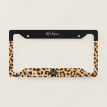 Leopard Print Black Brown Personalized Monogram