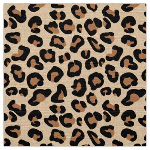 Leopard Print Black Brown Rust and Tan Fabric