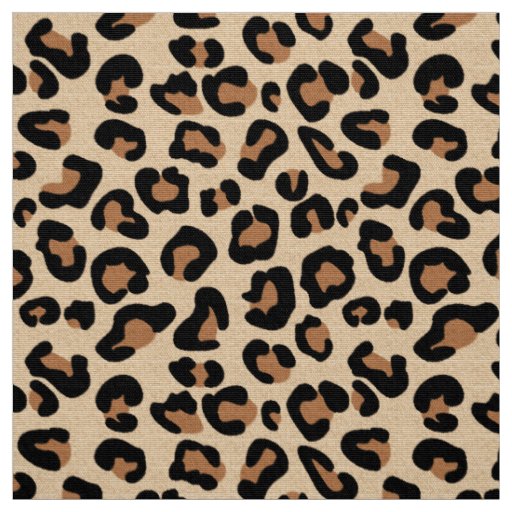 Leopard Print, Black, Brown, Rust and Tan Fabric | Zazzle