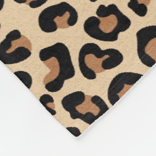 Leopard Print Black Brown Rust and Tan Fleece Blanket