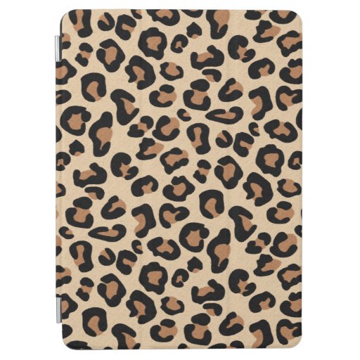 Leopard Print, Black, Brown, Rust and Tan iPad Air Cover