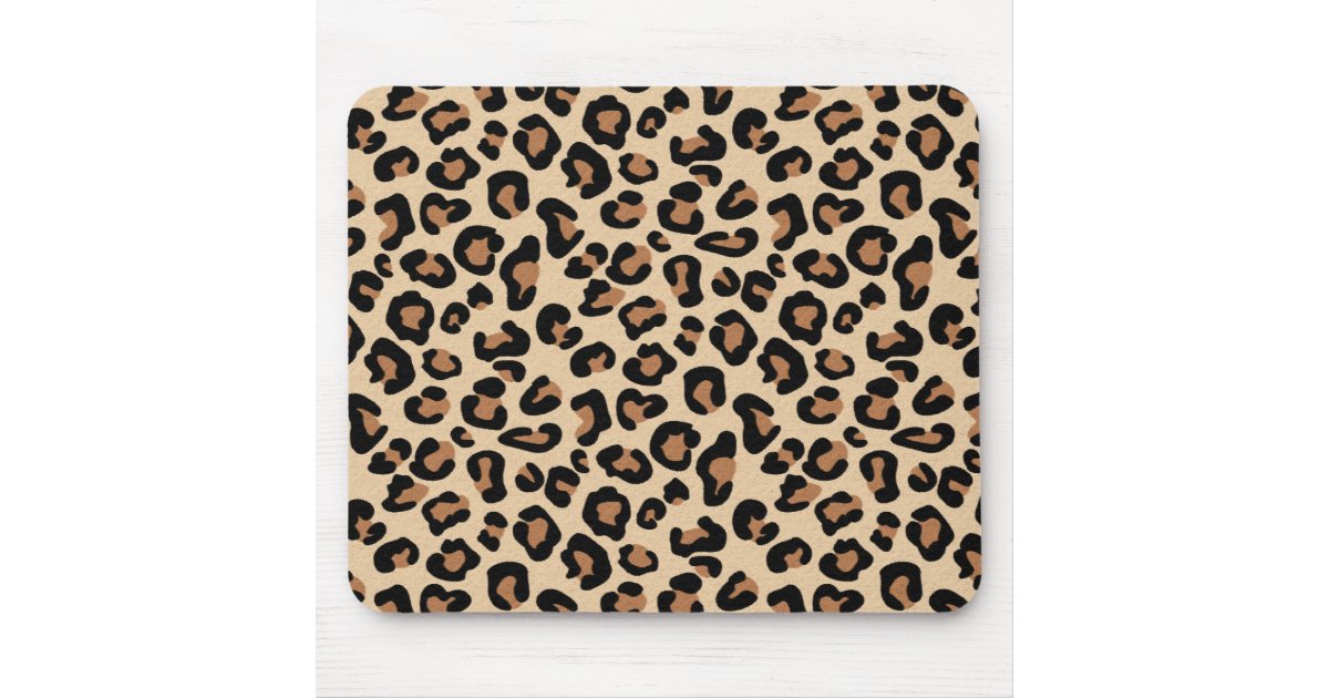 Leopard Print, Black, Brown, Rust and Tan Mouse Pad | Zazzle
