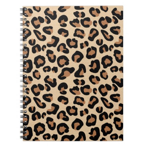 Leopard Print Black Brown Rust and Tan Notebook