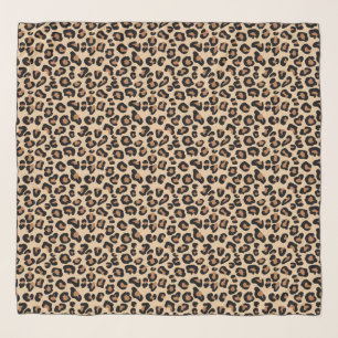 Leopard Print, Black, Brown, Rust and Tan Scarf